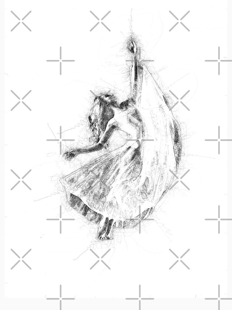 Contemporary dancer with open arms  - stylish line art in black and white by MintGubbins T-Shirts, Hoodie,... (Image 3)