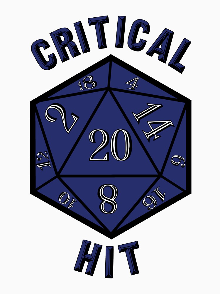 Critical Hit Dungeons and Dragons D20 Dice Blue by Geek-Shack T-Shirts, Hoodie, Sweatshirt | BlankRebels.com (Image 3)