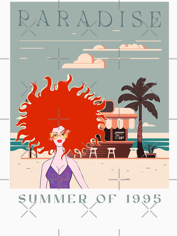 Paradise Summer of 1995 Retro Fashion Illustration by PG Illustration T-Shirts, Hoodie, Sweatshirt (Image 3)