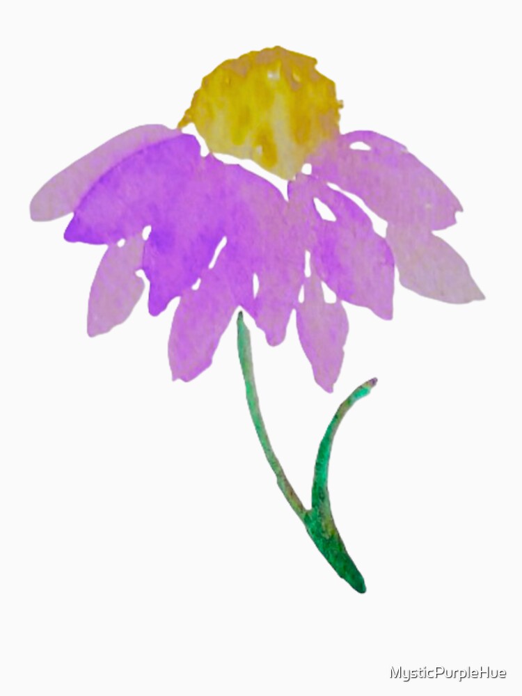 Soft Watercolor Purple Flower | Minimal Botanical Illustration by MysticPurpleHue T-Shirts, Hoodie, Sweatshirt (Image 2)