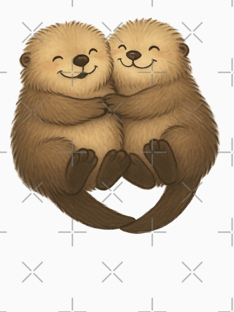 Cute Otters Holding Hands Sticker | Otter Couple in Love with Heart Tails | Valentine’s Gift, Anniversary,... (Image 3)