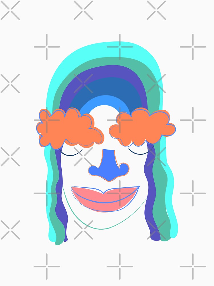 Hippie person with rainbow hair illustration by Gabrielle Freitas T-Shirts, Hoodie, Sweatshirt | BlankRebels.com (Image 3)