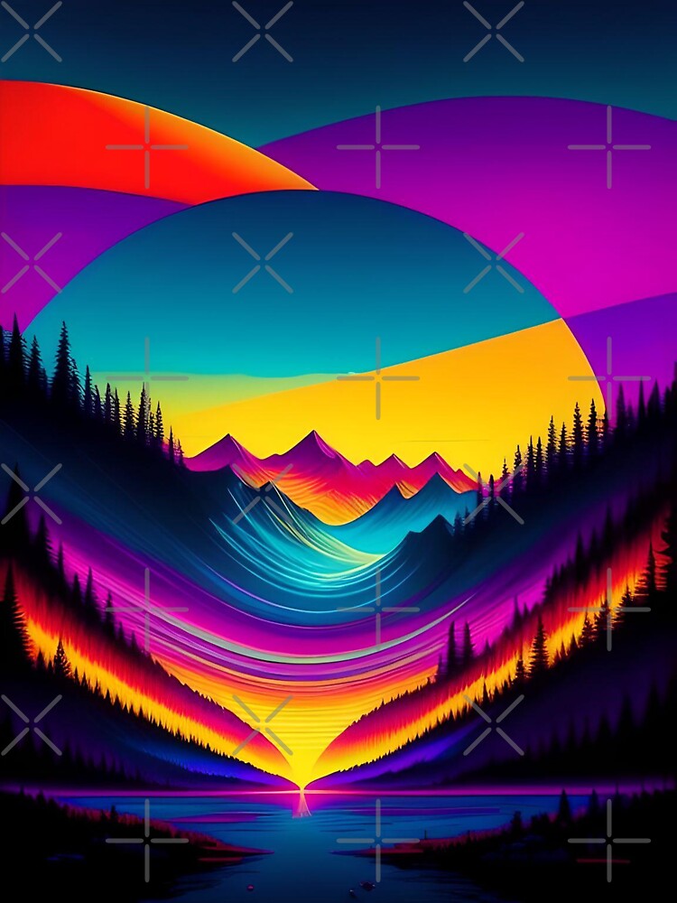 Large Colorful Mountain Landscape Abstract Art by Esterlane T-Shirts, Hoodie, Sweatshirt | BlankRebels.com (Image 3)