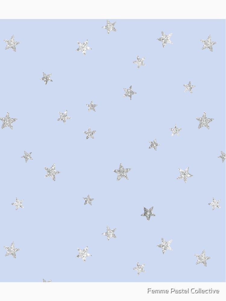 Pretty Y2K Glitter Stars Design in Baby Blue by Femme Pastel Collective T-Shirts, Hoodie, Sweatshirt (Image 3)