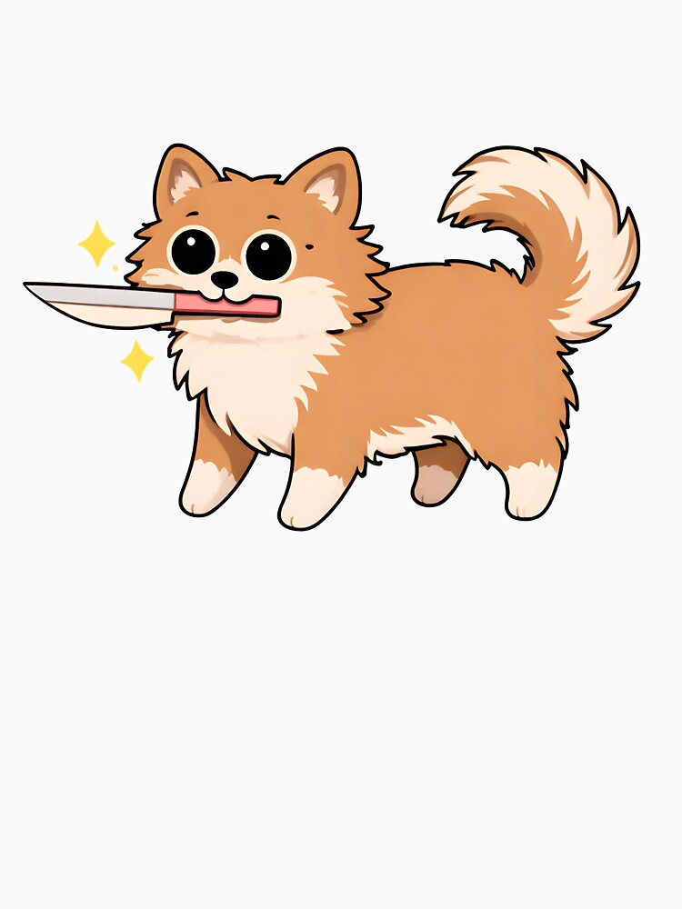 Cute Dog With Knife – Funny Cartoon Puppy Meme by Senkov T-Shirts, Hoodie, Sweatshirt | BlankRebels.com (Image 3)