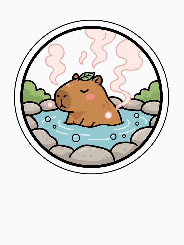 Hot Spring Capybara – Cute Kawaii Animal Sticker T-Shirts, Hoodie, Sweatshirt