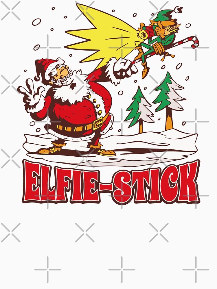 Holiday design featuring Santa getting help Christmas elfie-stick by Palteeshop T-Shirts, Hoodie, Sweatshirt (Image 3)