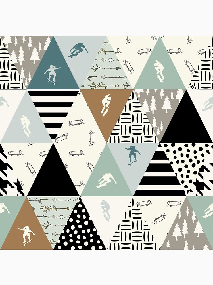 Triangles Pattern Skateboarding by MobertsonArt T-Shirts, Hoodie, Sweatshirt | BlankRebels.com (Image 3)