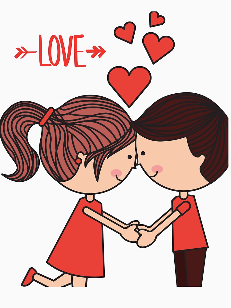 Cute Couple Love Illustration by Aura-Printss T-Shirts, Hoodie, Sweatshirt | BlankRebels.com (Image 3)