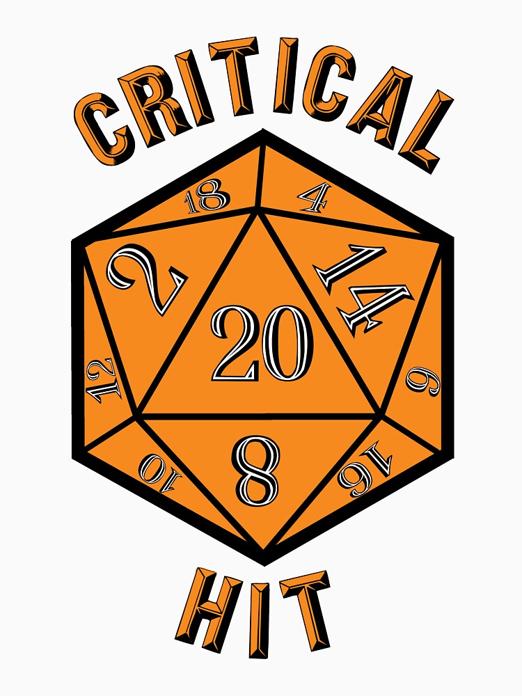 Critical Hit Dungeons and Dragons D20 Dice Orange by Geek-Shack T-Shirts, Hoodie, Sweatshirt | BlankRebels.com (Image 3)