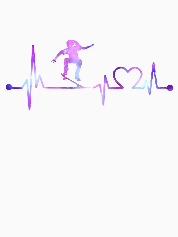 SKATEBOARDING HEARTBEAT GALAXY, SKATEBOARDING HEARTBEAT , SKATEBOARDING GALAXY by tinydreams10 T-Shirts,... (Image 3)