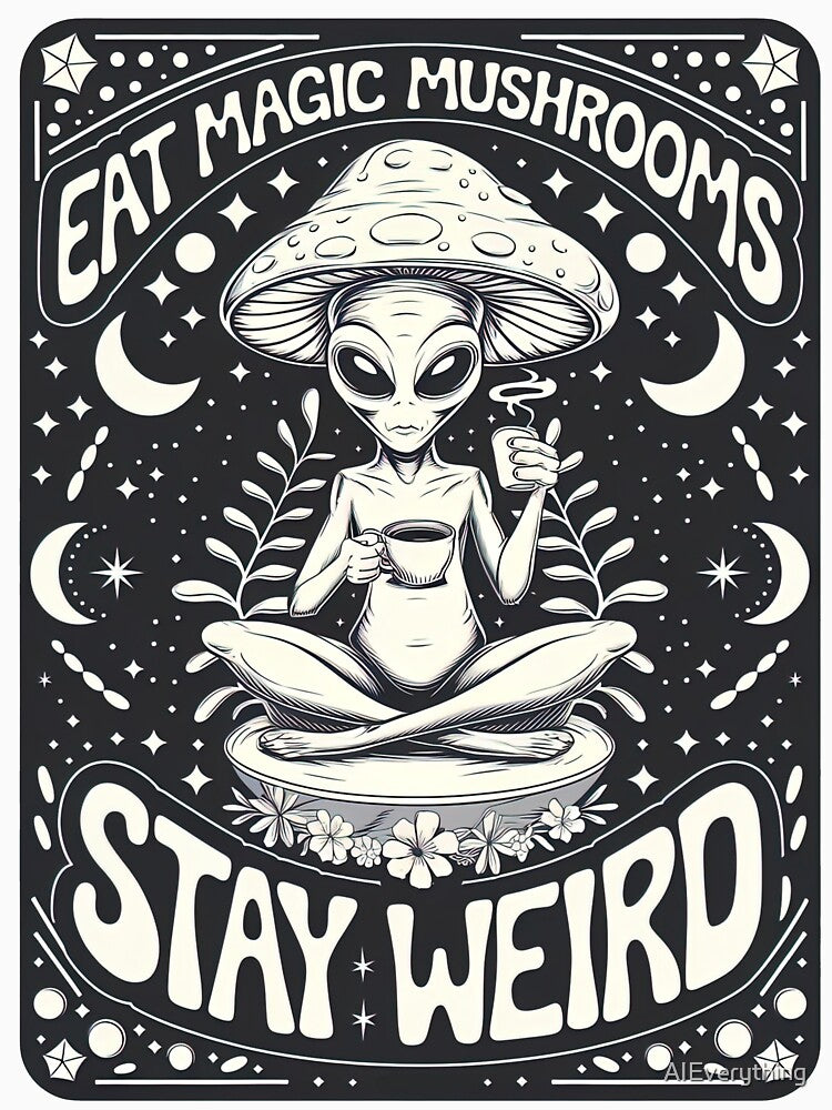 Eat Magic Mushrooms Stay Weird by AIEverything T-Shirts, Hoodie, Sweatshirt | BlankRebels.com (Image 3)