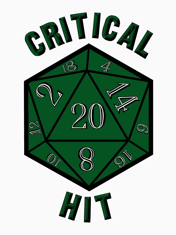 Critical Hit Dungeons and Dragons D20 Dice Green by Geek-Shack T-Shirts, Hoodie, Sweatshirt | BlankRebels.com (Image 3)