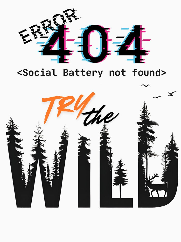 Error 404 Social Battery Not Found Try Outdoors Retro Aesthetic by DragonPrint T-Shirts, Hoodie, Sweatshirt (Image 3)