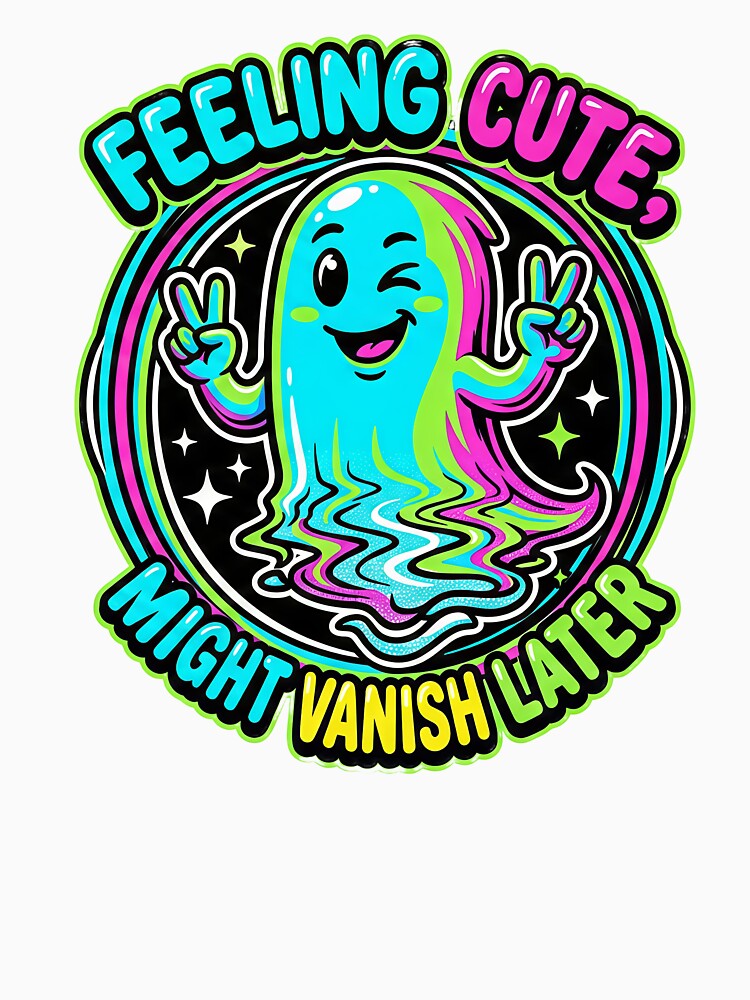 Feeling Cute Might Vanish Later Funny Ghost Shirt Halloween Meme Introvert Gift by Trending Fashions Hoodie,... (Image 3)