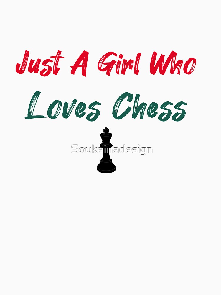 Just  A Girl Who Loves Chess Vintage , , Funny Saying , Gift For Valentine Day by Soukainadesign T-Shirts,... (Image 3)
