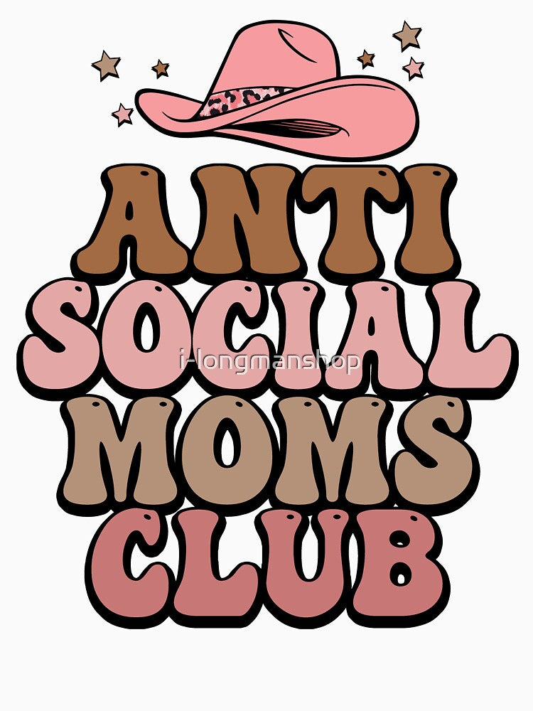 Antisocial Moms Club Aanti Social Memes Funny Introvert (Retro Mom Gift) by i-longmanshop T-Shirts, Hoodie,... (Image 3)
