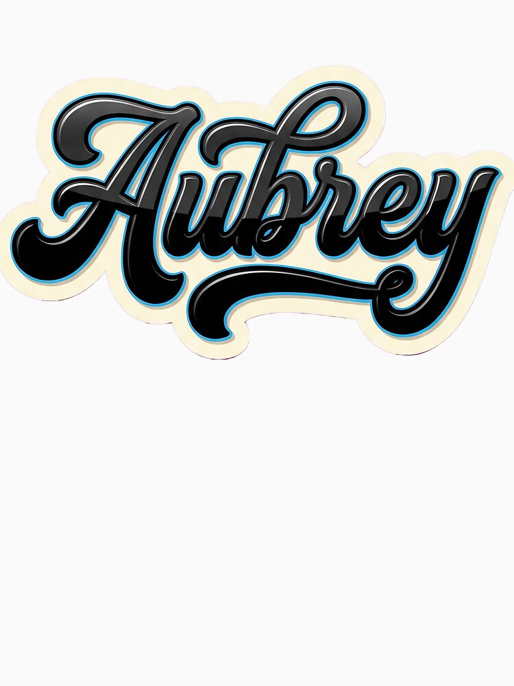 Aubrey Name - Elegant Black Script Lettering with Clean Outline by BADGECRAFT STUDIO T-Shirts, Hoodie, Sweatshirt (Image 3)