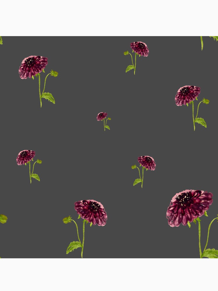Dahlia red seamless cute pattern a watercolor grey by Yana Mustafina | Boho Soulful Designs T-Shirts, Hoodie,... (Image 2)