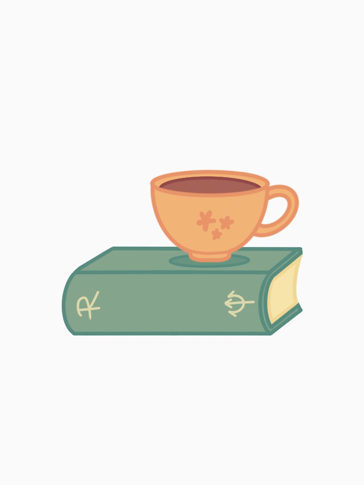 Book & Coffee | Green-Orange | With Background by polimatilda T-Shirts, Hoodie, Sweatshirt | BlankRebels.com (Image 3)