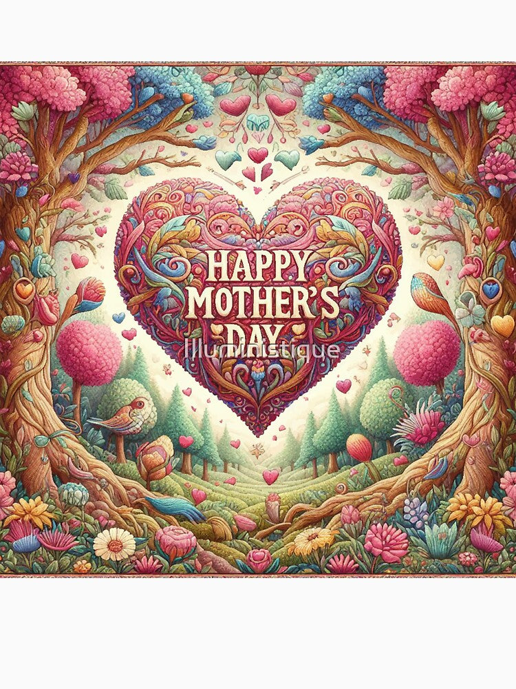 Happy Mothers Day Vibrant Heart Forest by Illuministique T-Shirts, Hoodie, Sweatshirt | BlankRebels.com (Image 3)