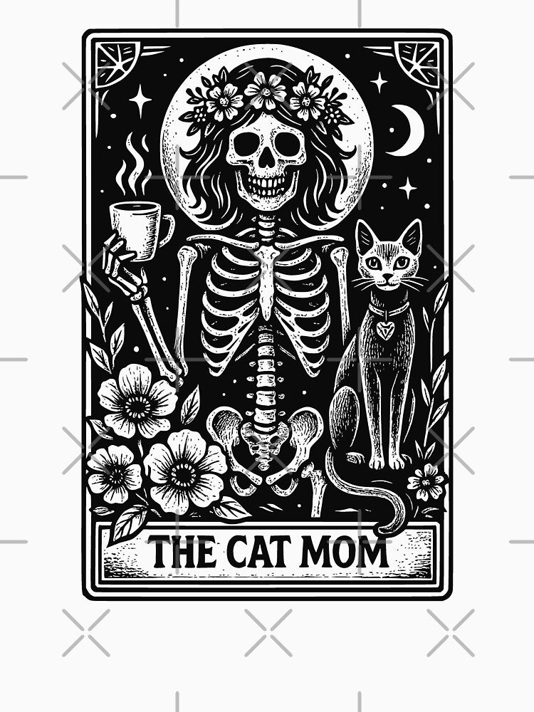 The Cat Mom Tarot Skeleton Funny Cat Lover Mother’s Day T-Shirt by JackCurtis1991 Hoodie, Sweatshirt (Image 3)