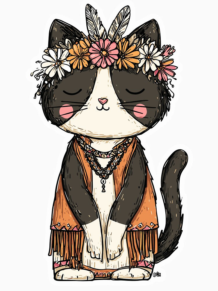 Vintage Boho Cat Feline by bapupa