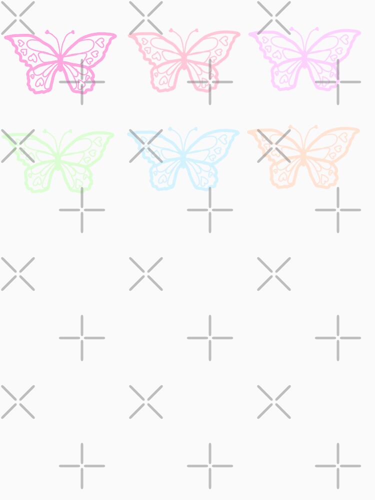 Pastel Butterfly Pattern by petiteToulon T-Shirts, Hoodie, Sweatshirt | BlankRebels.com (Image 3)