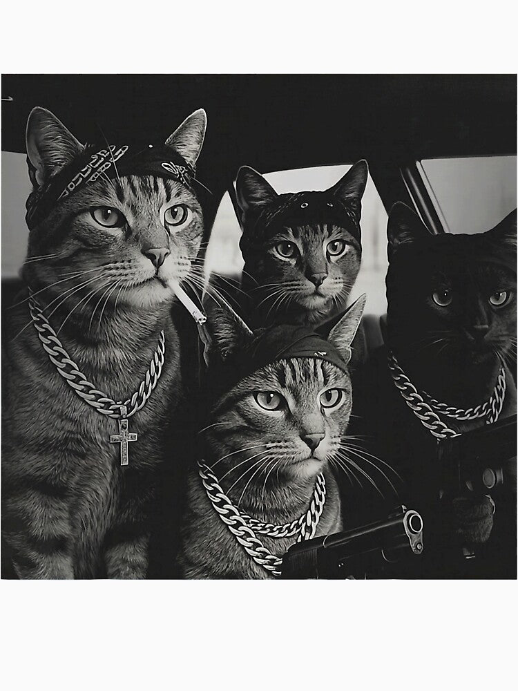 Vintage Funny Gangster Cat Gang Meme Street Cat Lovers T-Shirts, Hoodie, Sweatshirt