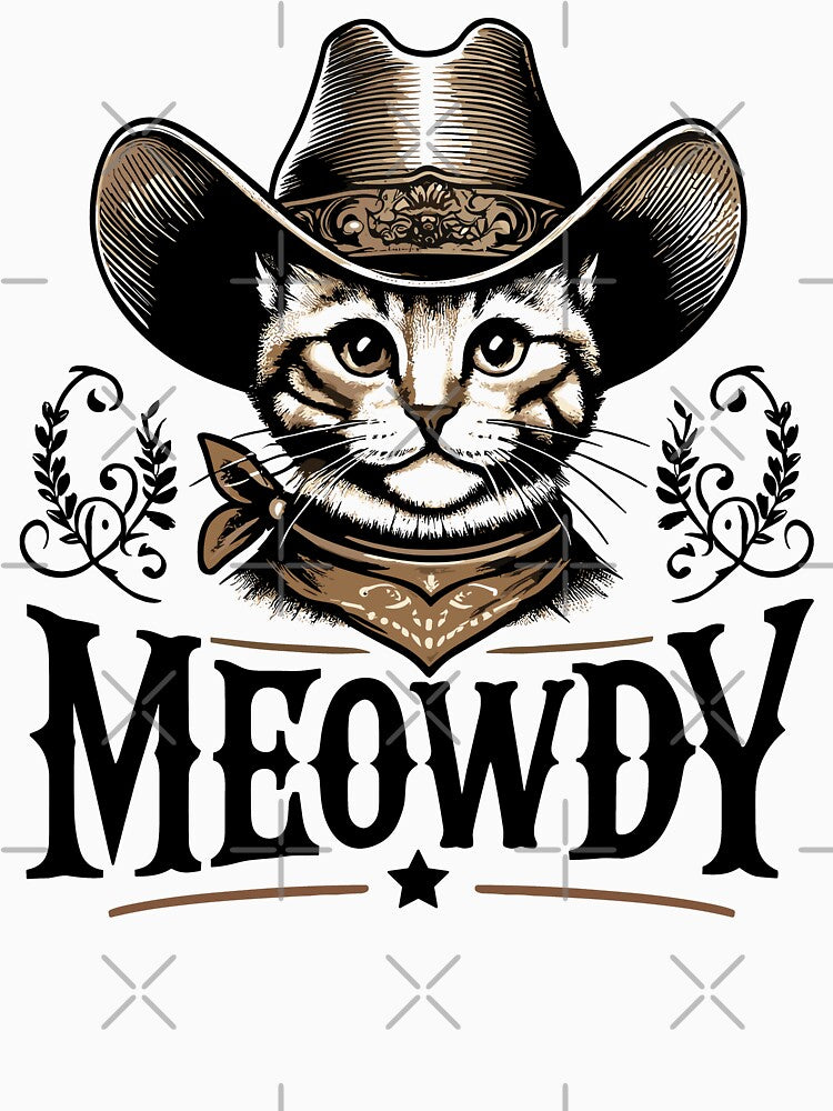 Meowdy Funny Cat Cowboy Hat Vintage Western by MintedFresh T-Shirts, Hoodie, Sweatshirt | BlankRebels.com (Image 3)
