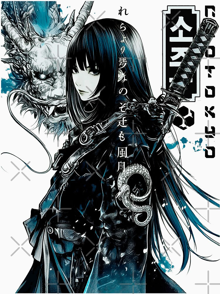 Aesthetic Samurai Dragon Girl by ShurikenStar T-Shirts, Hoodie, Sweatshirt | BlankRebels.com (Image 3)