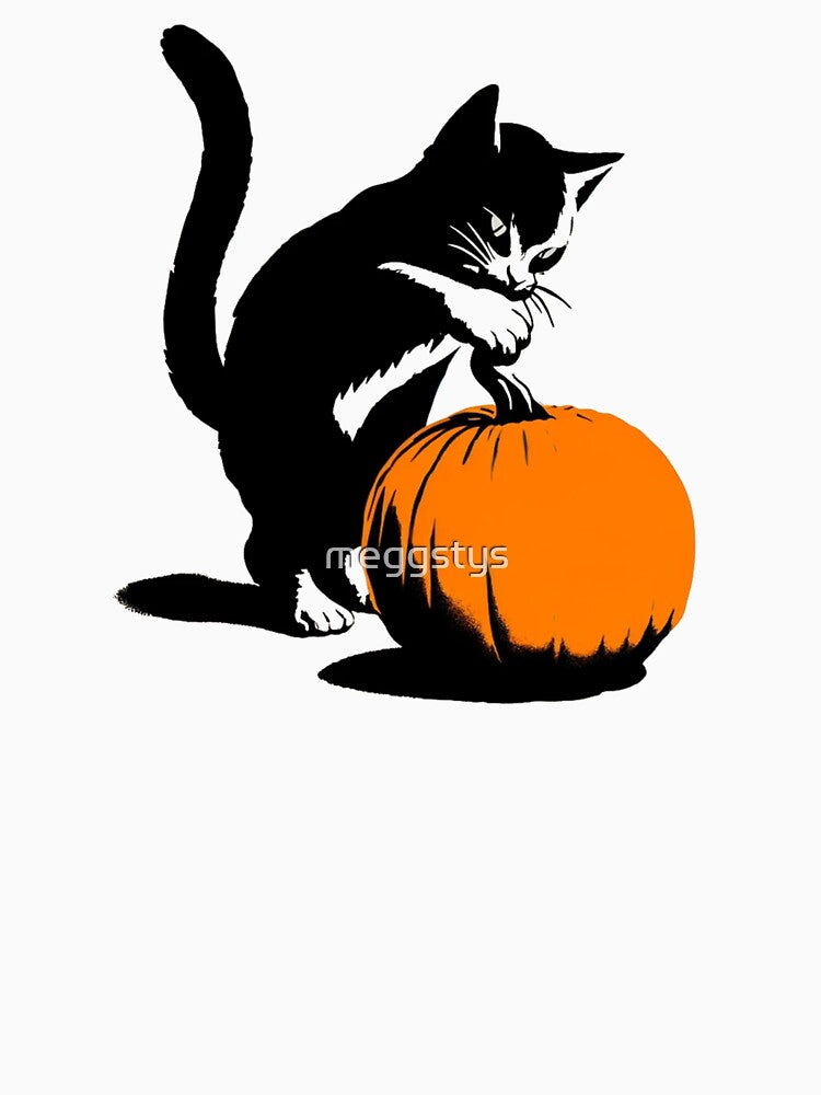 Black Cat with Pumpkin by Blink Art Studio T-Shirts, Hoodie, Sweatshirt | BlankRebels.com (Image 3)