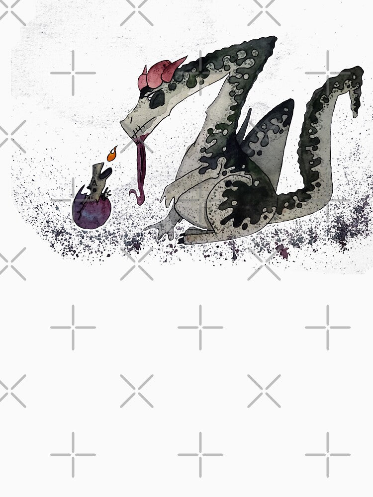 Cute Hatching Dragon - Playful Watercolor Fantasy Art by TheArtOfTreble T-Shirts, Hoodie, Sweatshirt (Image 3)