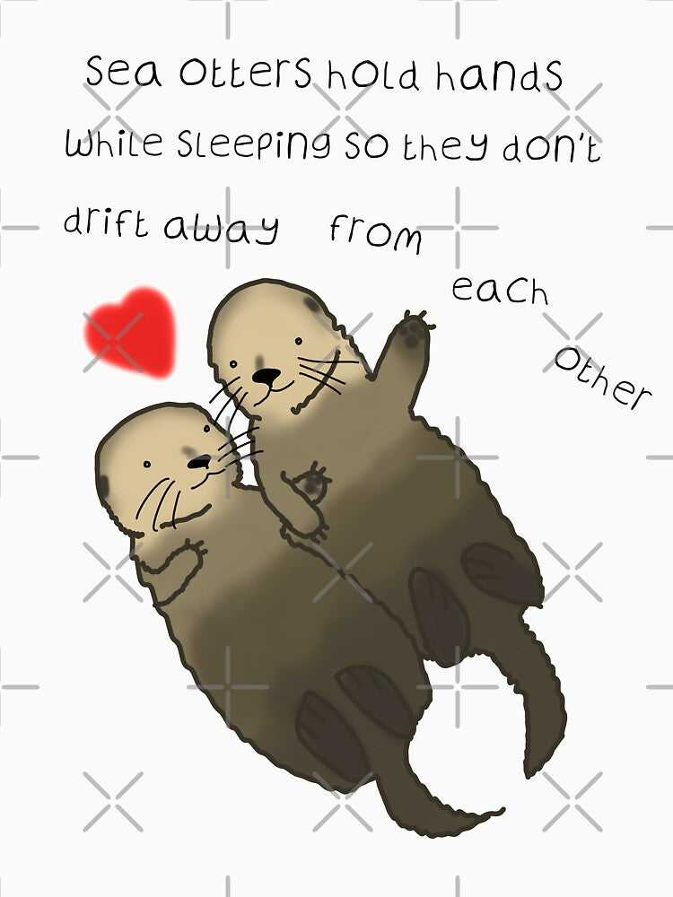 Sea Otters hold hands, love, valentines day by DesignsBySaxton T-Shirts, Hoodie, Sweatshirt | BlankRebels.com (Image 3)