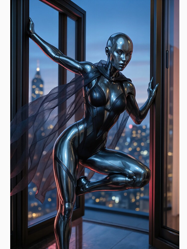 Stealthy chrome agent sleek cape city entry by CathryneDelamort