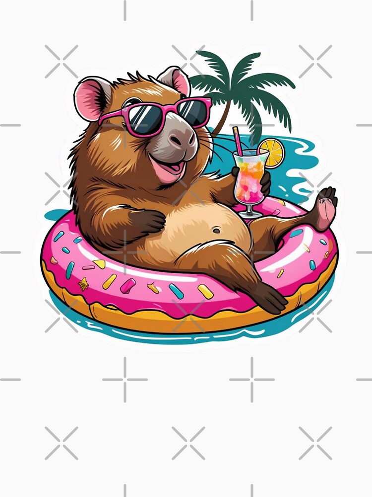 Tropical Capybara on Pool Float by skdigicraze T-Shirts, Hoodie, Sweatshirt | BlankRebels.com (Image 3)