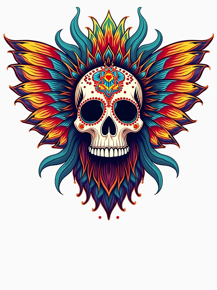 Best Selling Unisex Day of the Dead Skull Apparel by HM-Creations T-Shirts, Hoodie, Sweatshirt | BlankRebels.com (Image 3)