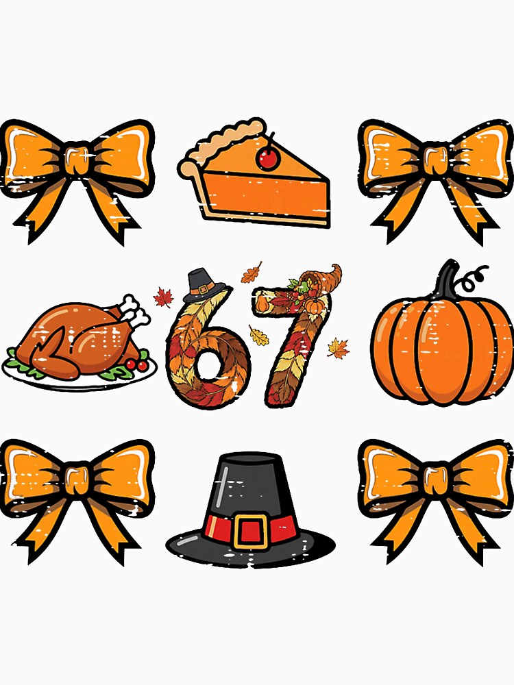 Coquette Thanksgiving Six Seven Cute Autumn Holiday Bow by ImeldaSparks T-Shirts, Hoodie, Sweatshirt (Image 3)