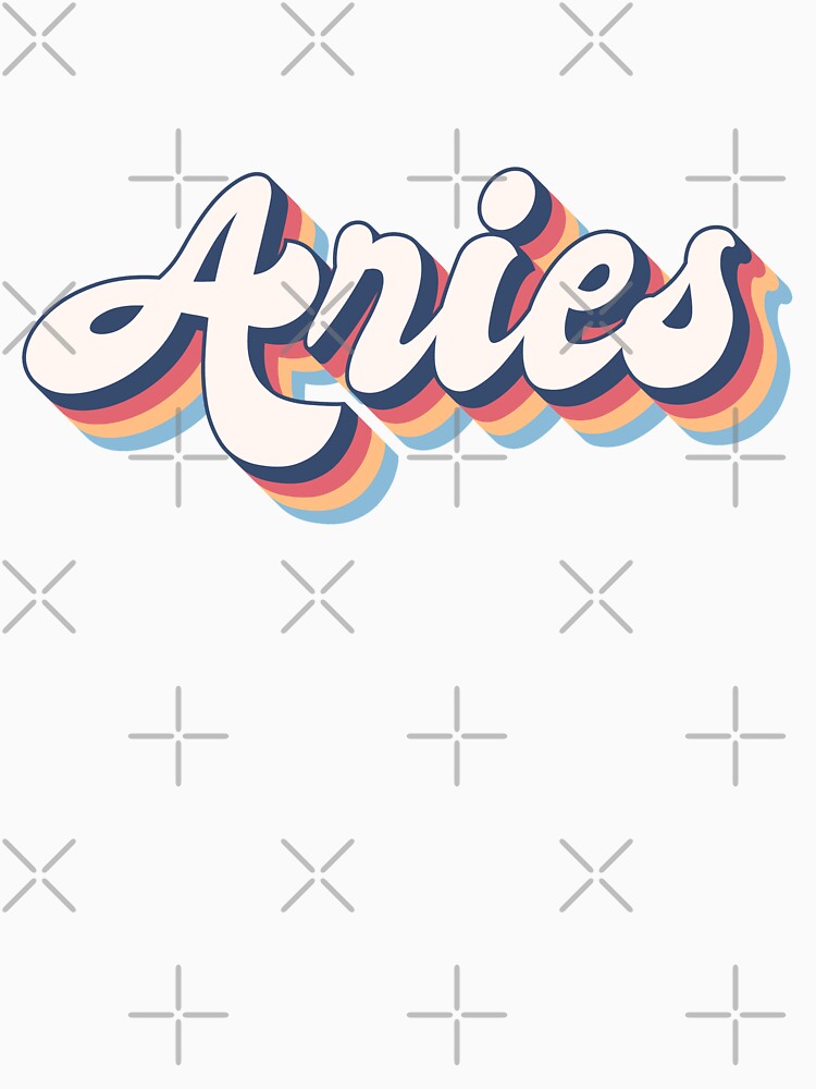 Aries - Zodiac Horoscope Word in Vintage font by Haygoodies T-Shirts, Hoodie, Sweatshirt | BlankRebels.com (Image 3)