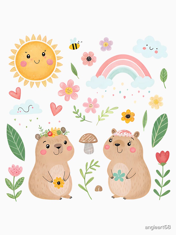 A0735 Springtime Capy Vibes by angieart68 T-Shirts, Hoodie, Sweatshirt | BlankRebels.com (Image 3)