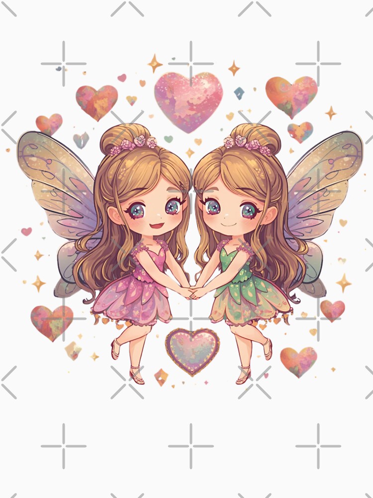 Cute dancing fairy twins by SimonsDesignArt