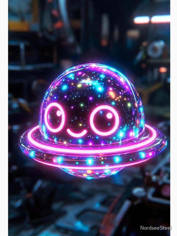 Kawaii Neon UFO – Cute Galaxy Bubble by NordseeSteel T-Shirts, Hoodie, Sweatshirt | BlankRebels.com (Image 2)