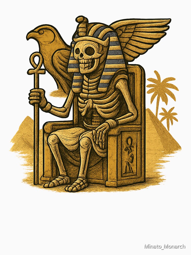 Ancient Egyptian Skeleton Pharaoh Boxy T-Shirt, Hoodie & Gothic Historical Clothing by Minato_Monarch Sweatshirt (Image 3)