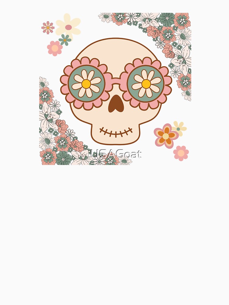 Free-Spirit Hippie Floral Petal Skull by USAGoat T-Shirts, Hoodie, Sweatshirt | BlankRebels.com (Image 3)