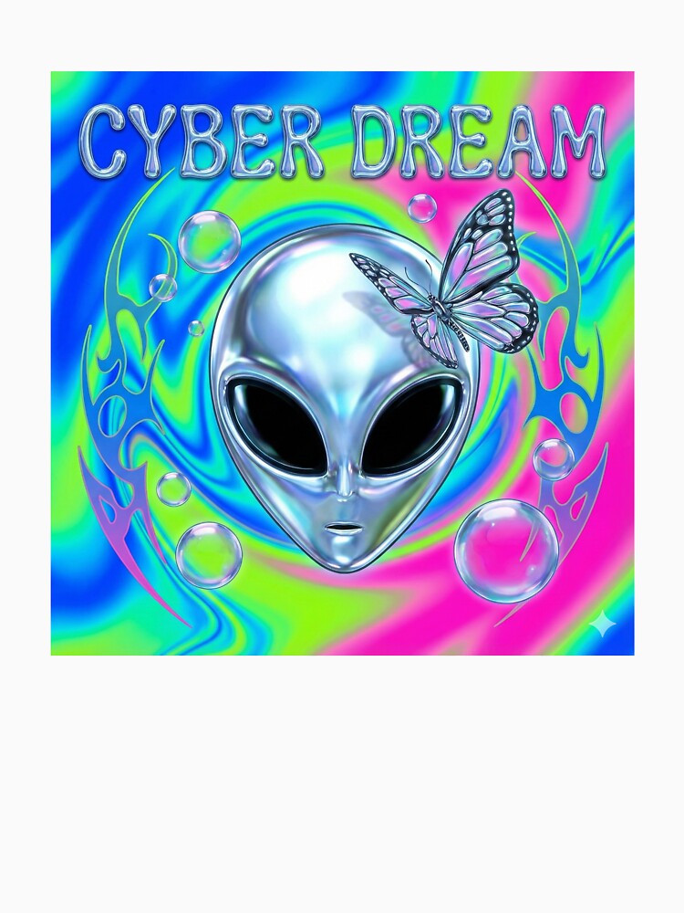 Y2K Aesthetic Chrome Alien and Butterfly by Ink-Irony T-Shirts, Hoodie, Sweatshirt | BlankRebels.com (Image 3)