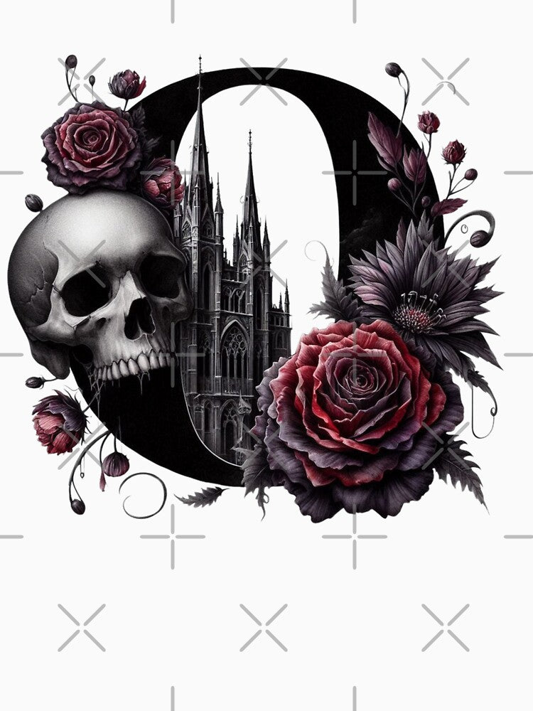 Gothic Halloween Skull and Roses O by CultDigHoriz T-Shirts, Hoodie, Sweatshirt | BlankRebels.com (Image 3)