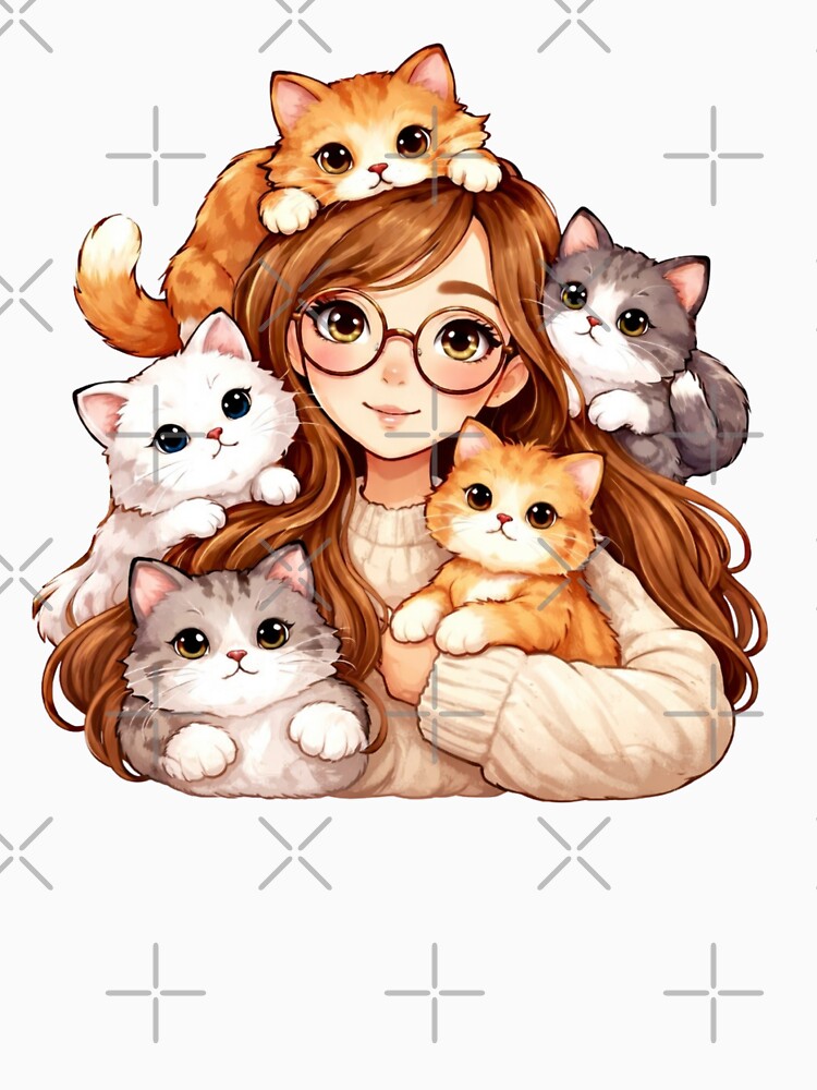 Girl and Cats - True Cat Lover by Myra365Art T-Shirts, Hoodie, Sweatshirt | BlankRebels.com (Image 3)