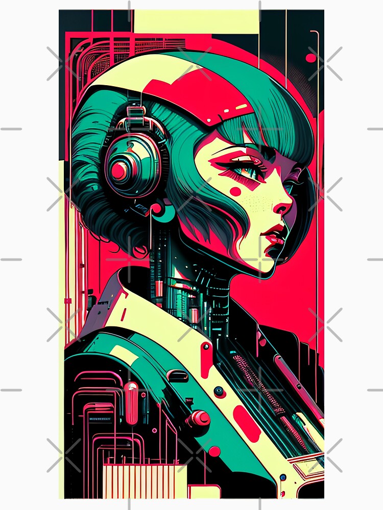 Robot cyberpunk girl by Viesii