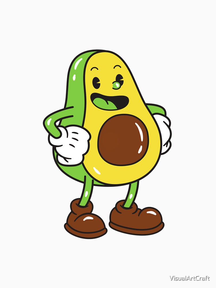 Cartoon Character Avocado by VisualArtCraft