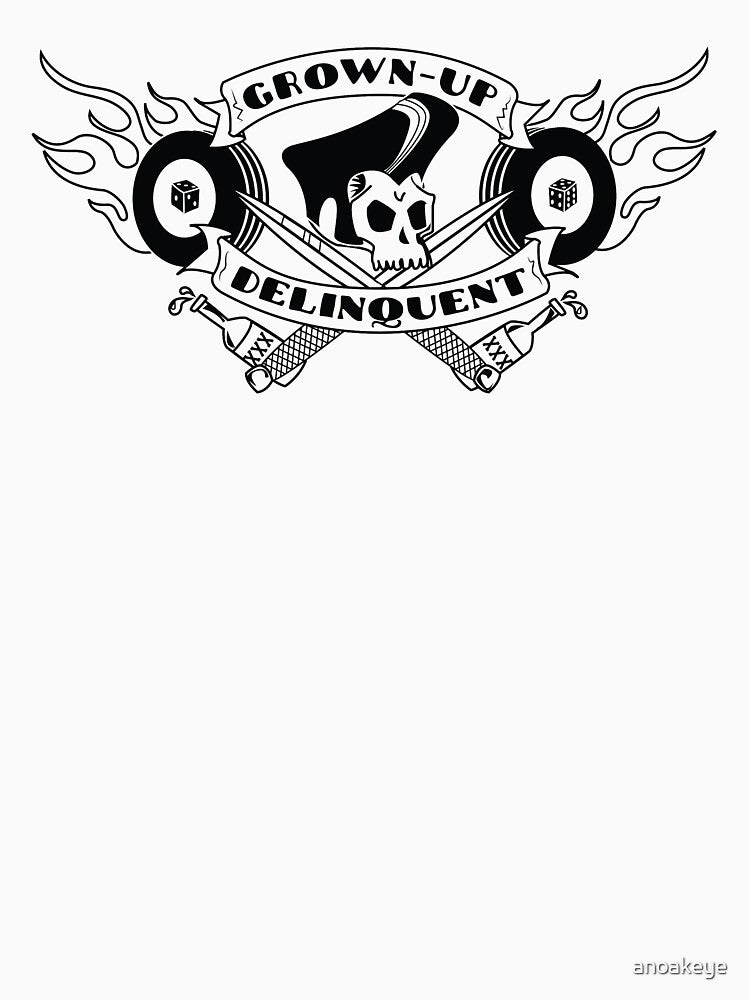 Grown-Up Delinquent on White by anoakeye T-Shirts, Hoodie, Sweatshirt | BlankRebels.com (Image 3)